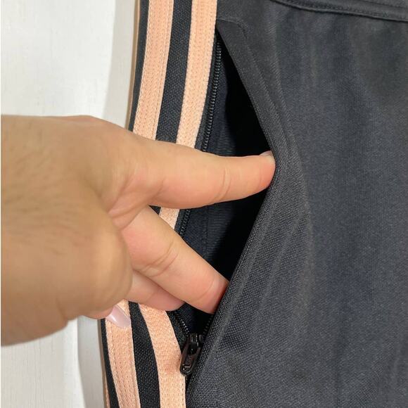Adidas Sweatpants Black Pink Striped Logo Athletic Training Pants Size XS - Picture 7 of 11